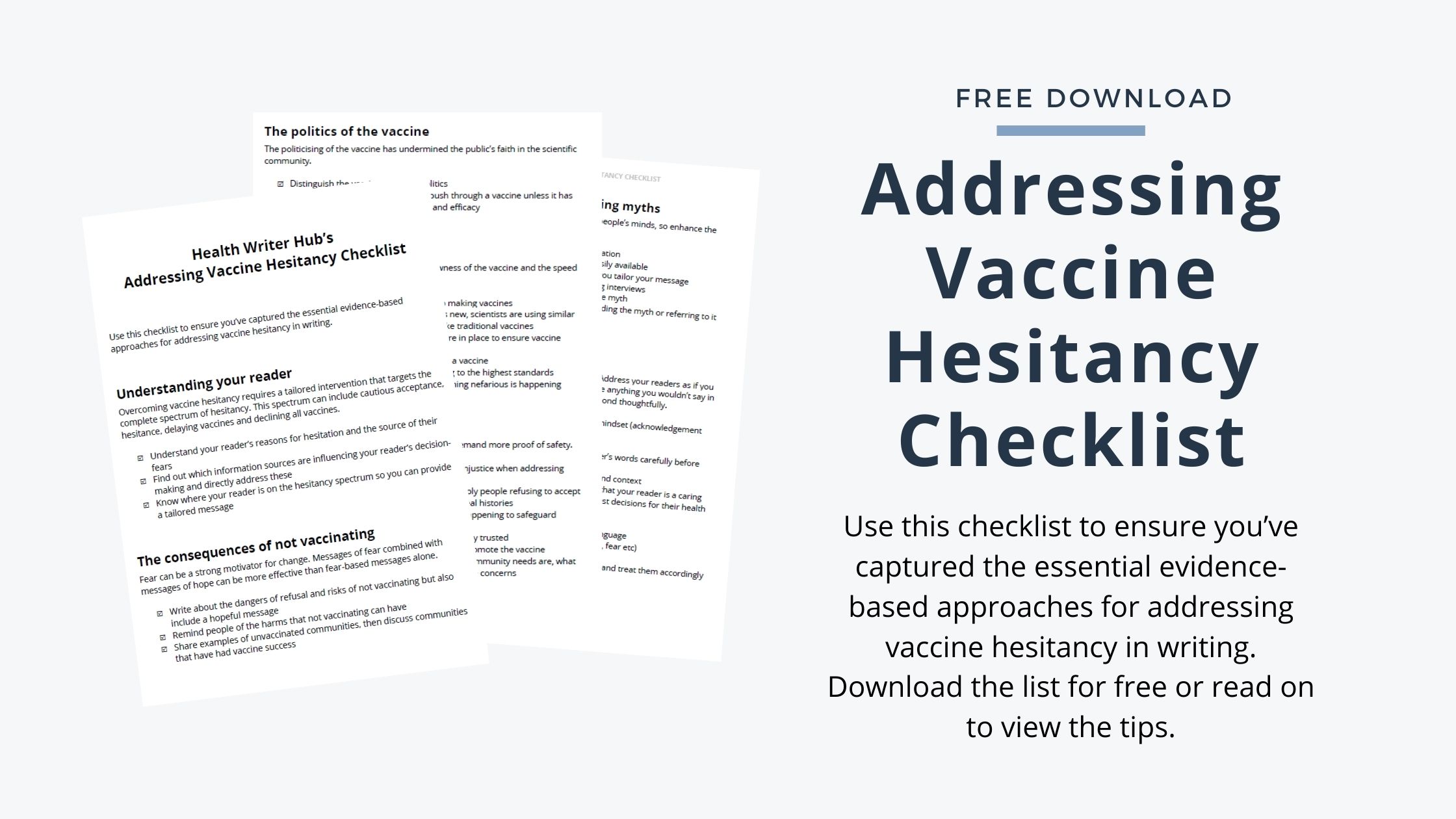 addressing vaccine hesitancy checklist