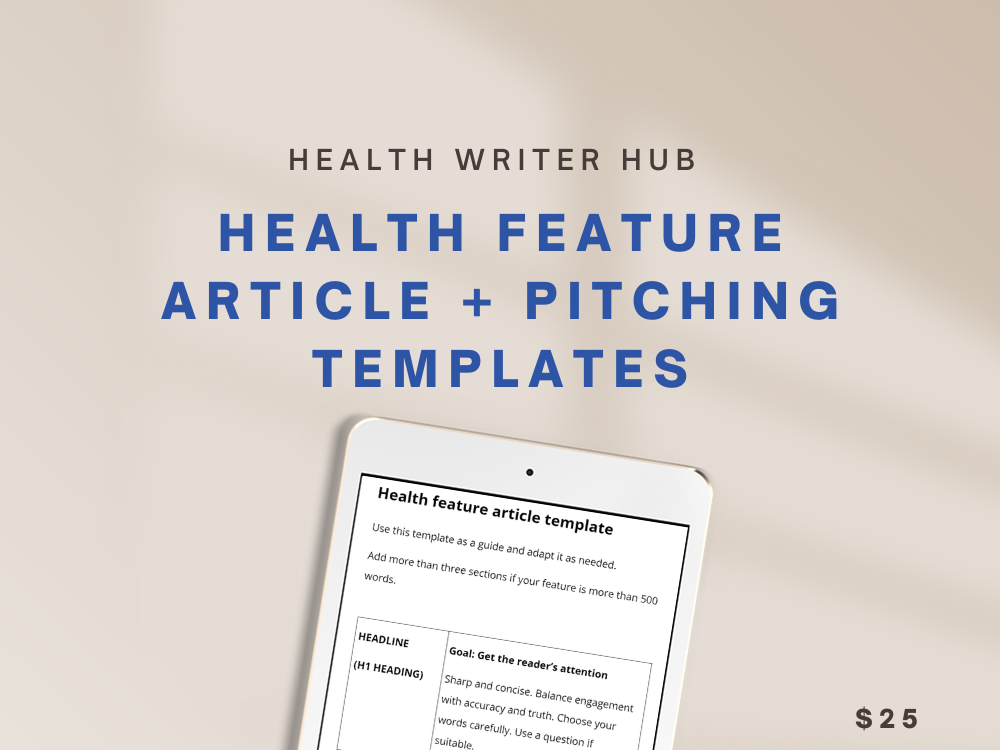 health feature article template + pitching template