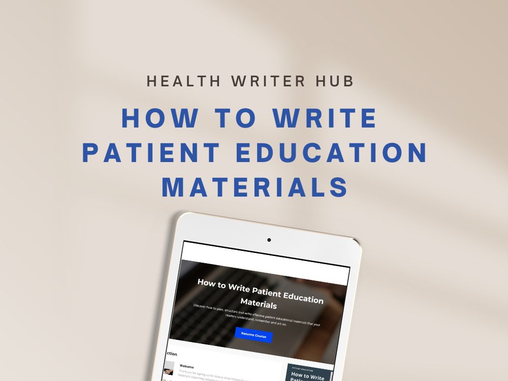 patient education writing course