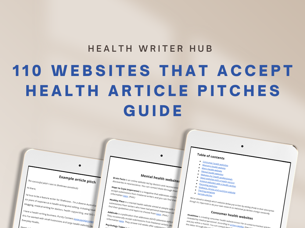110 websites that accept health article pitches