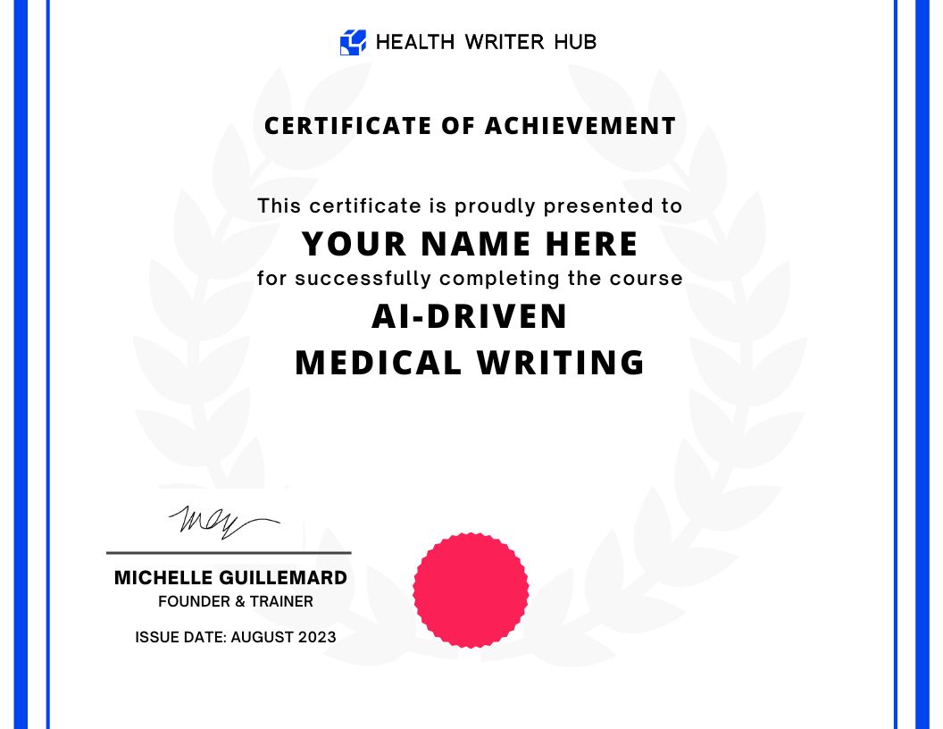 ai-driven medical writing course