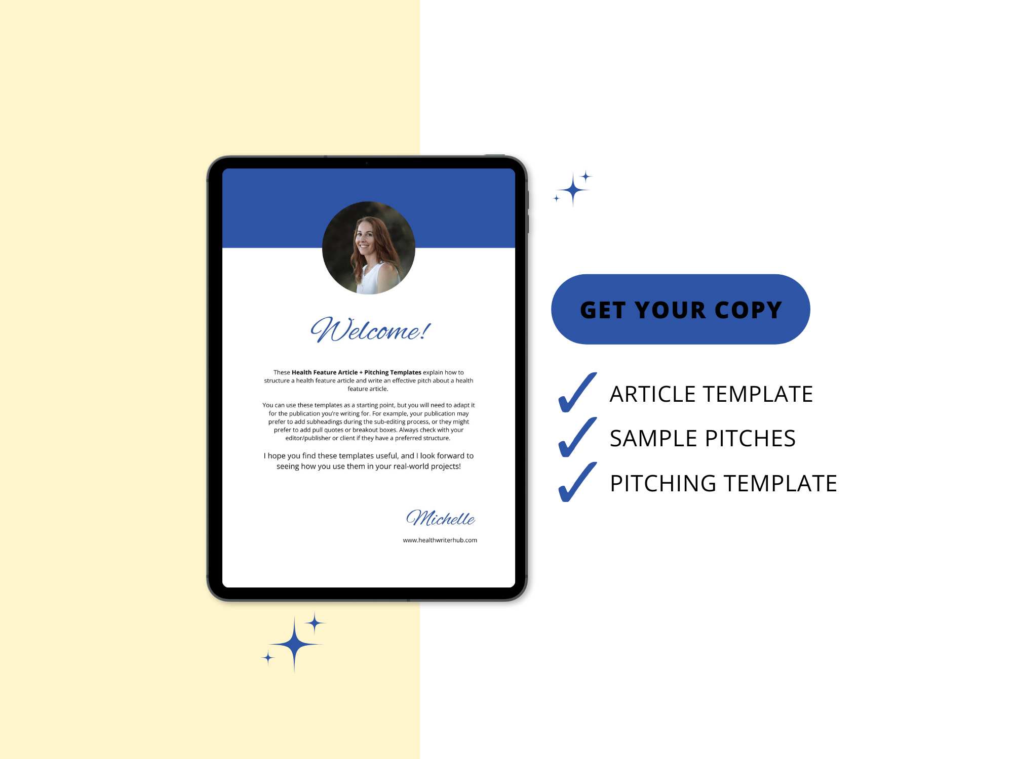 health feature article template + pitching template